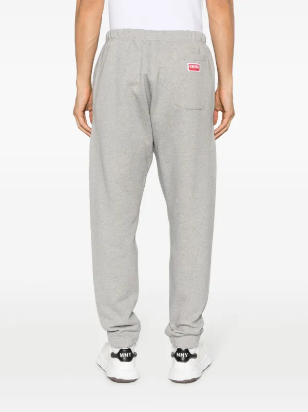 Kenzo logo-appliqué Cotton Track Pants Grey FARFETCH TH