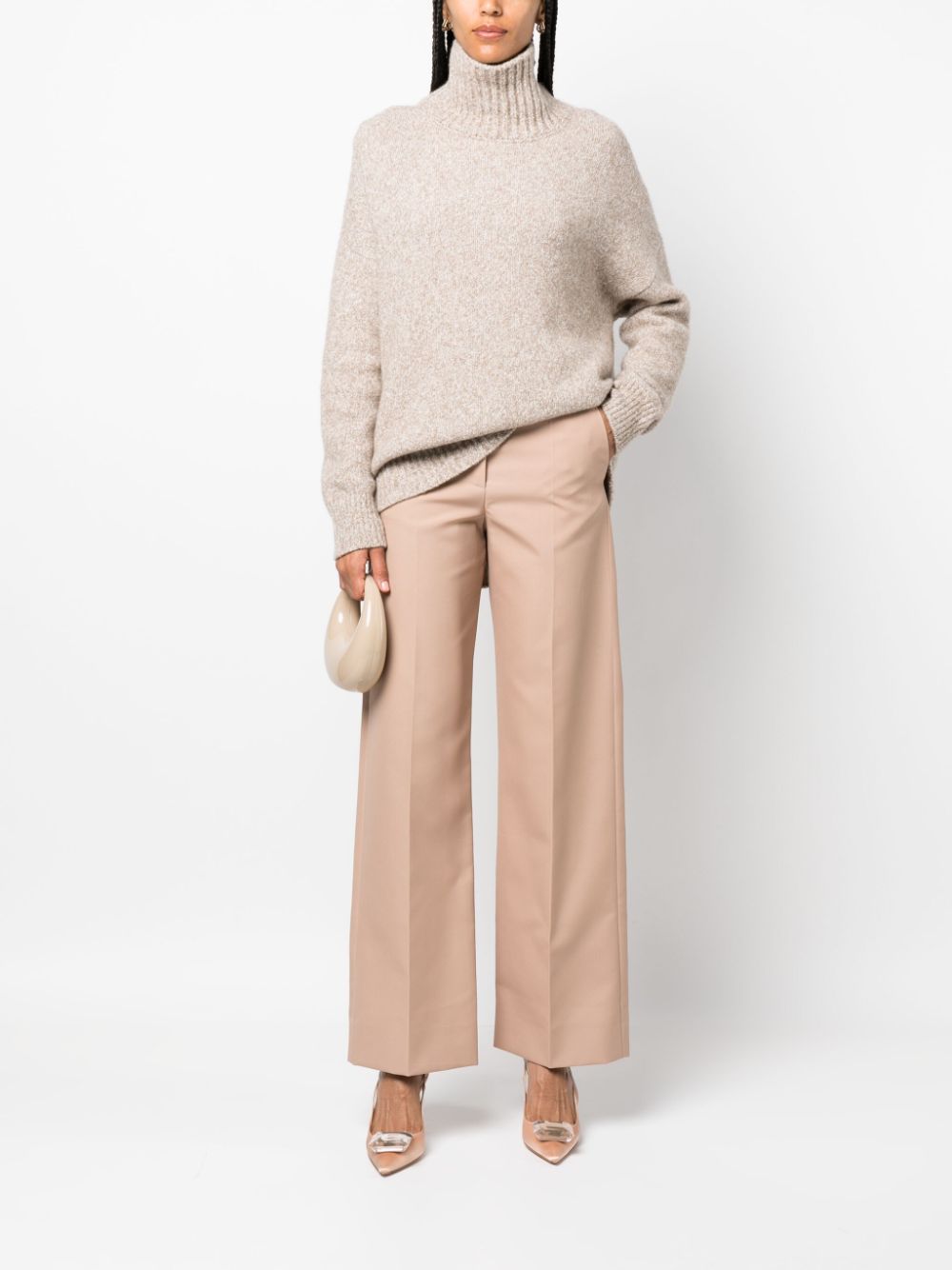 Pre-owned Valentino High-waist Tailored Trousers In Pink