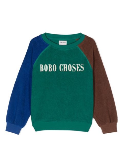 Bobo Choses logo-print colour-block sweatshirt