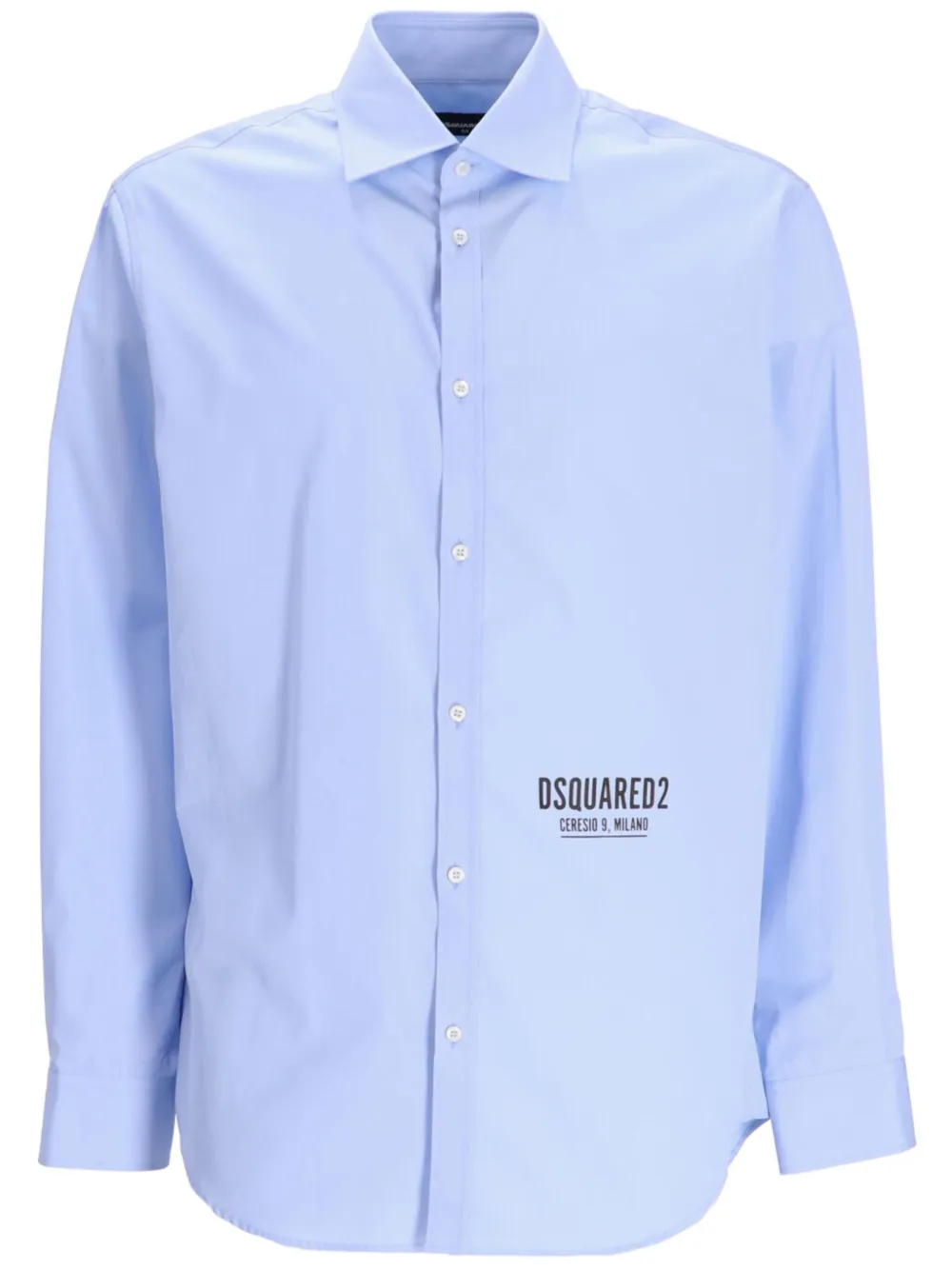 Dsquared2 Logo-print Cotton Shirt In Blau