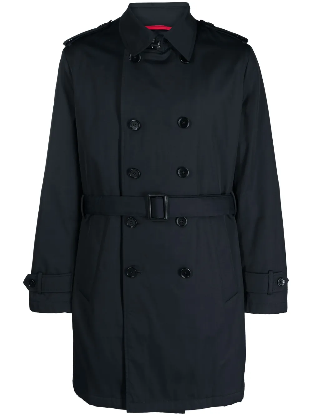 Fay Trenchcoat met dubbele rij knopen Zwart