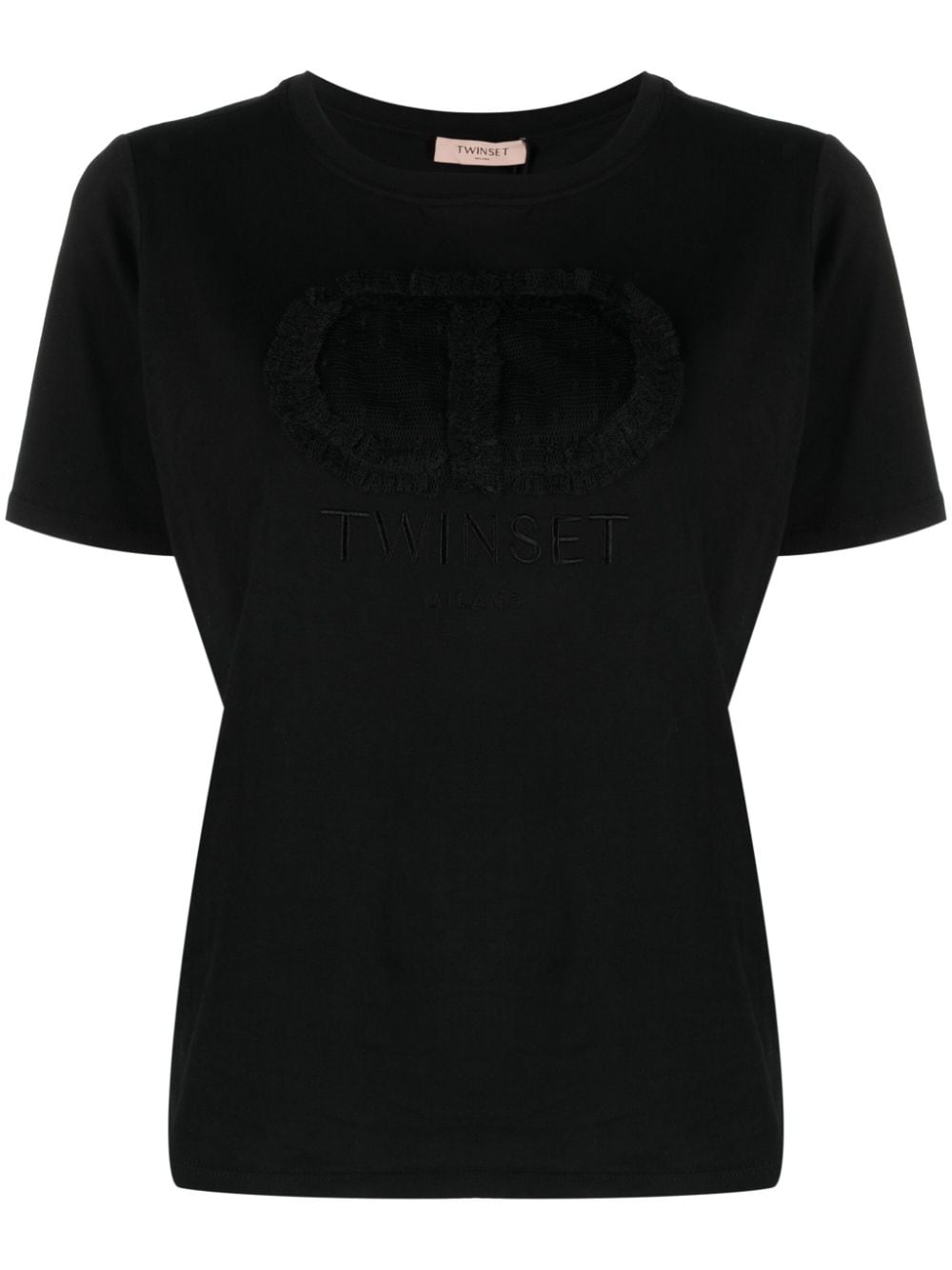 TWINSET T-shirt met geborduurd logo Zwart