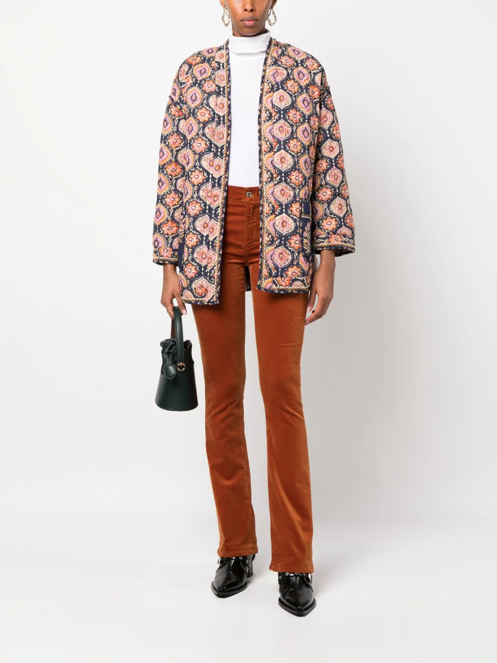7 For All Mankind mid-rise velvet bootcut trousers - Bruin