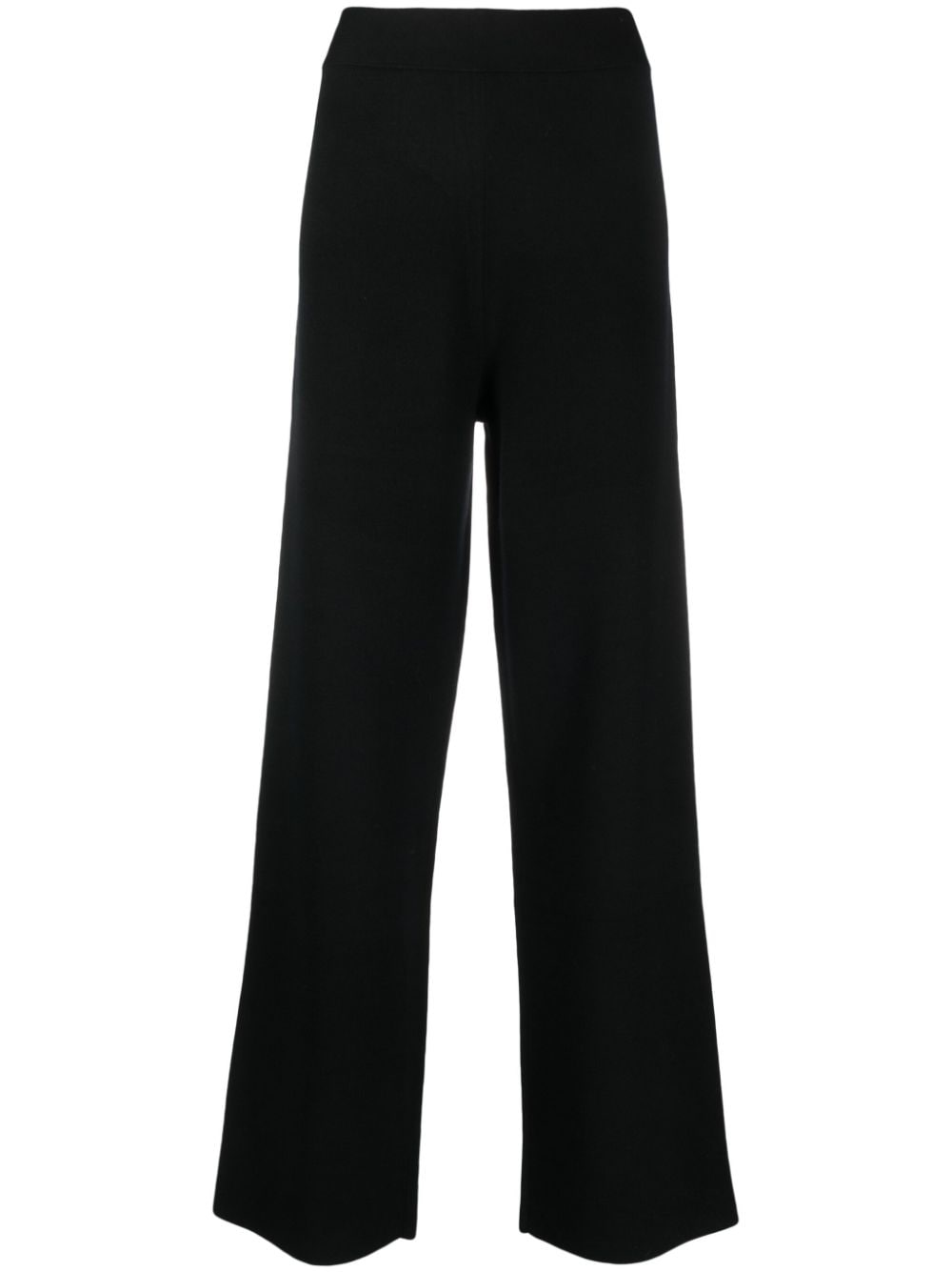 Shop Seventy Wide-leg Wool-blend Trousers In Black