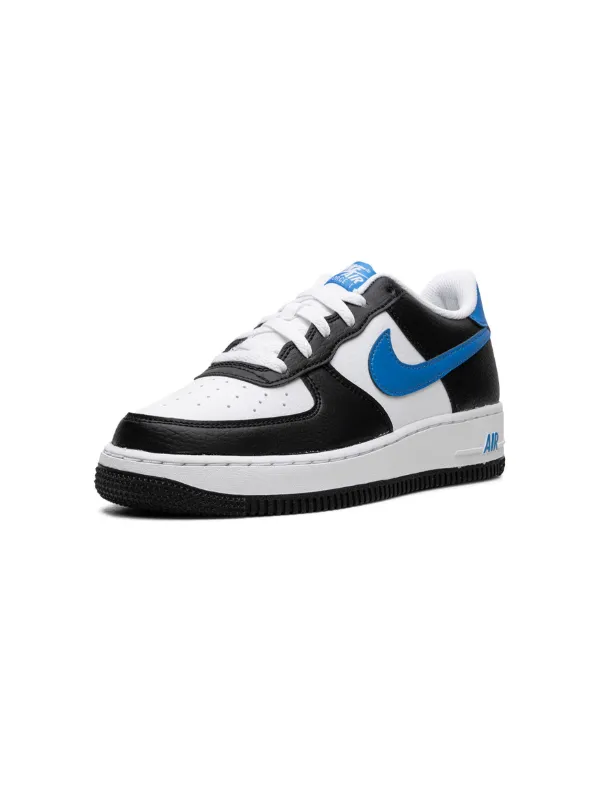 Black and baby blue air store force ones