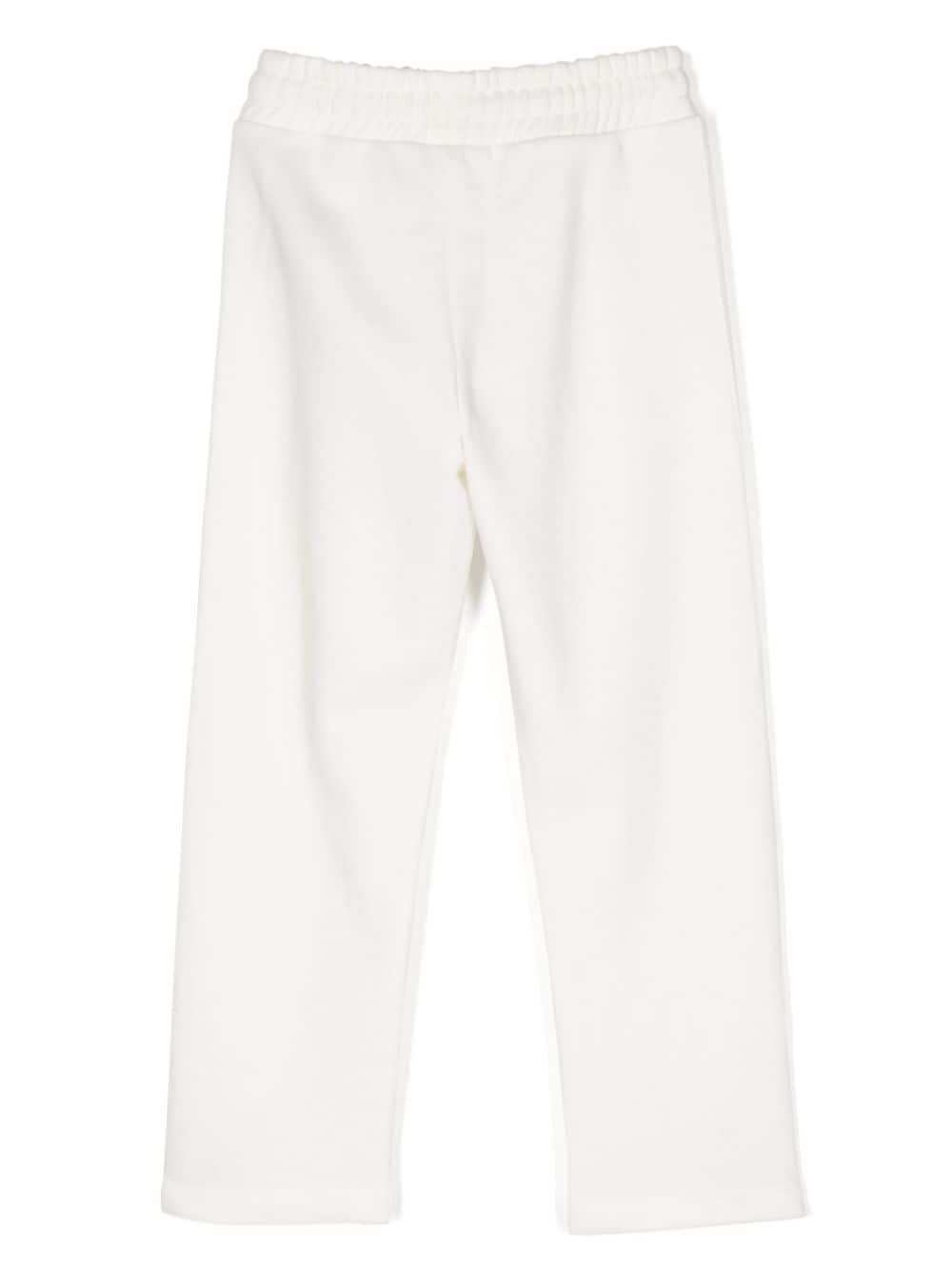 TRUSSARDI JUNIOR drawstring-waist cotton trousers - Wit