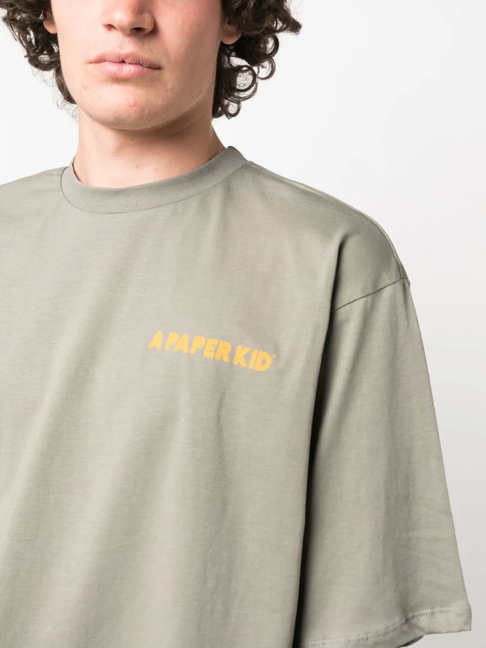 A Paper Kid T-shirt met logoprint Groen
