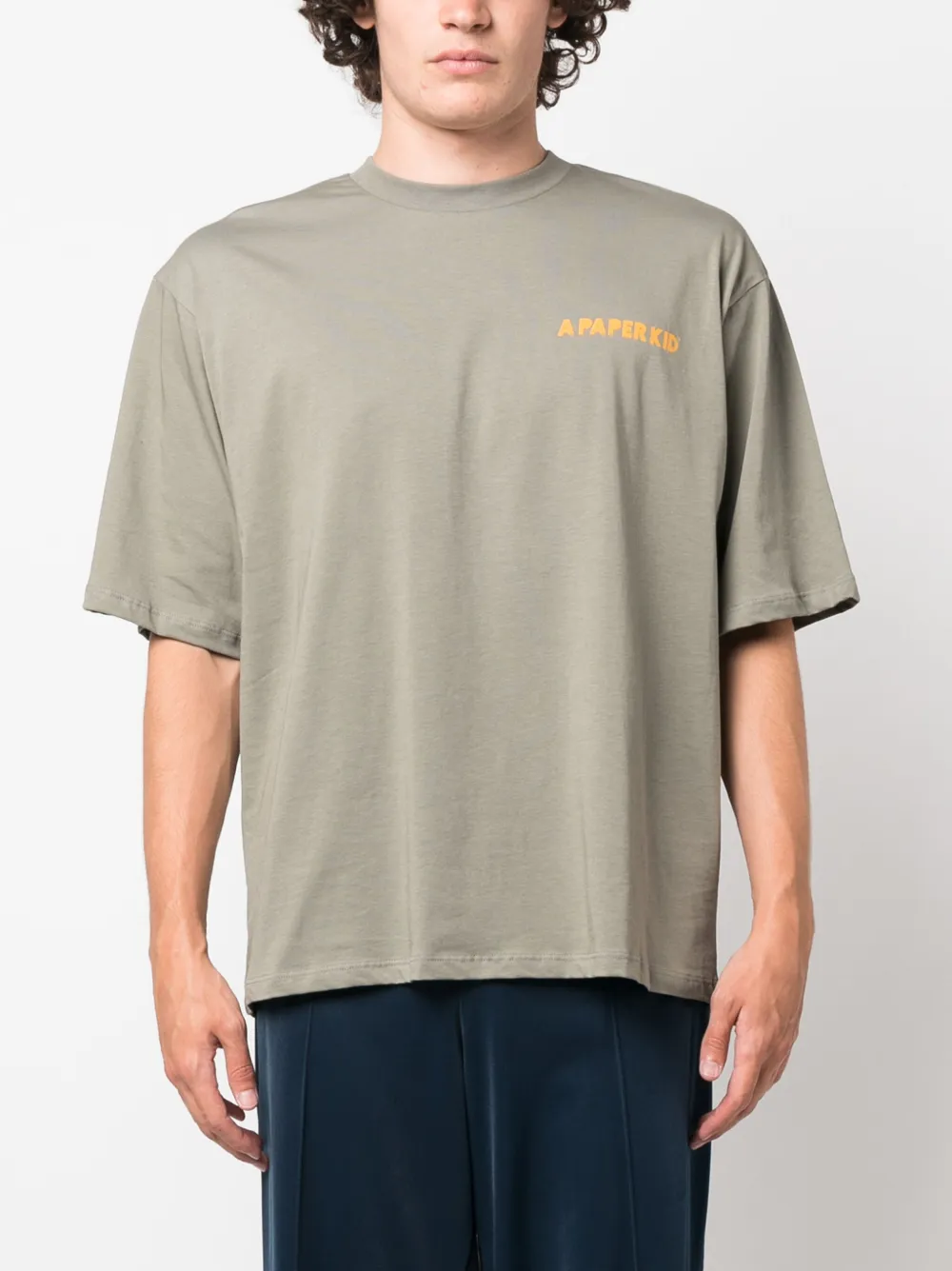 A Paper Kid T-shirt met logoprint Groen
