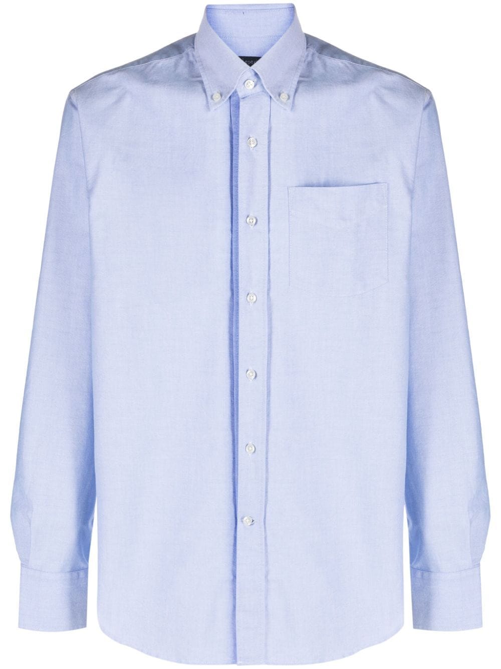 Deperlu Spread-collar Cotton Shirt In Blue