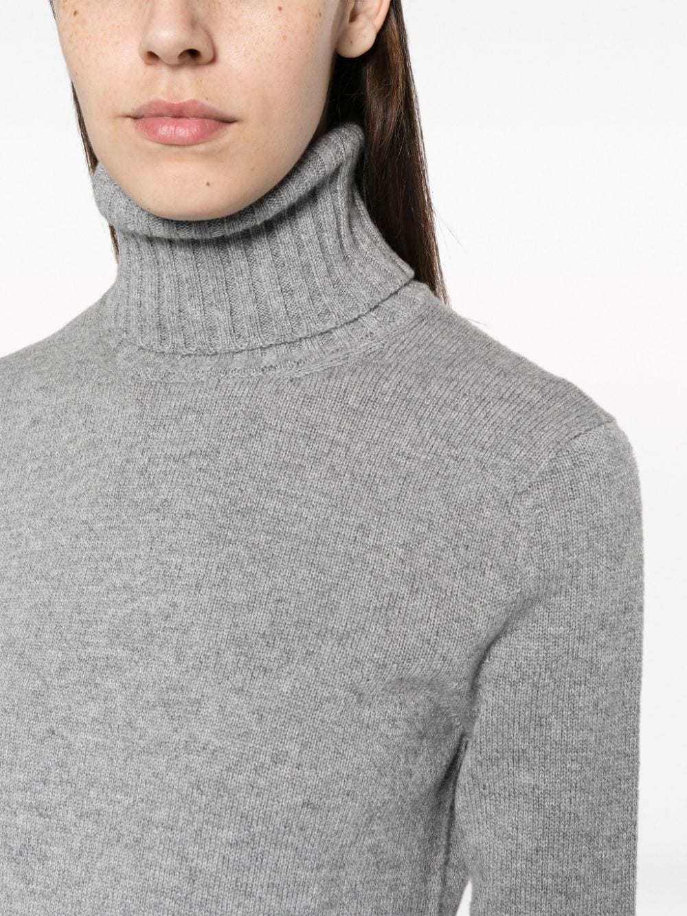 Shop Kiton Roll-neck Cashmere Jumper In Grey