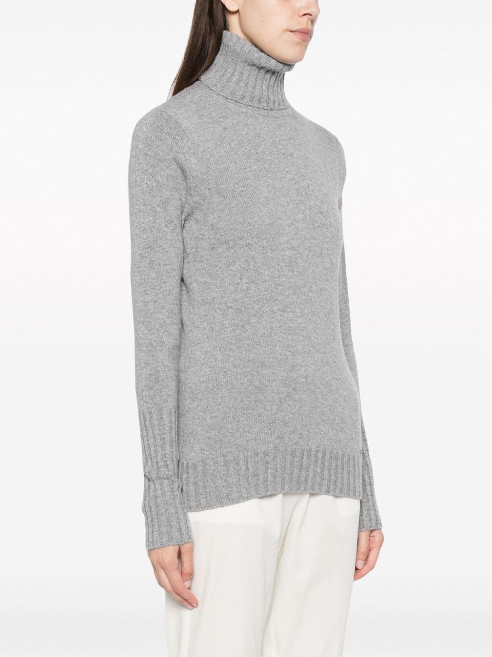 Shop Kiton Roll-neck Cashmere Jumper In Grey