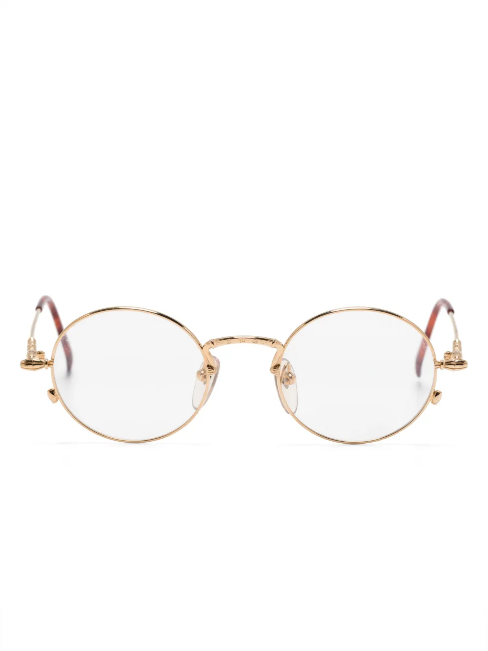 Jean Paul Gaultier Pre-Owned 1990s 553176 round metal-frame glasses - Gold