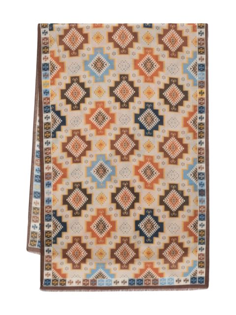 Lady Anne patterned-intarsia wool scarf