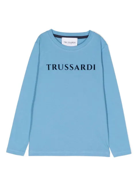 TRUSSARDI JUNIOR logo-print long sleeve T-shirt