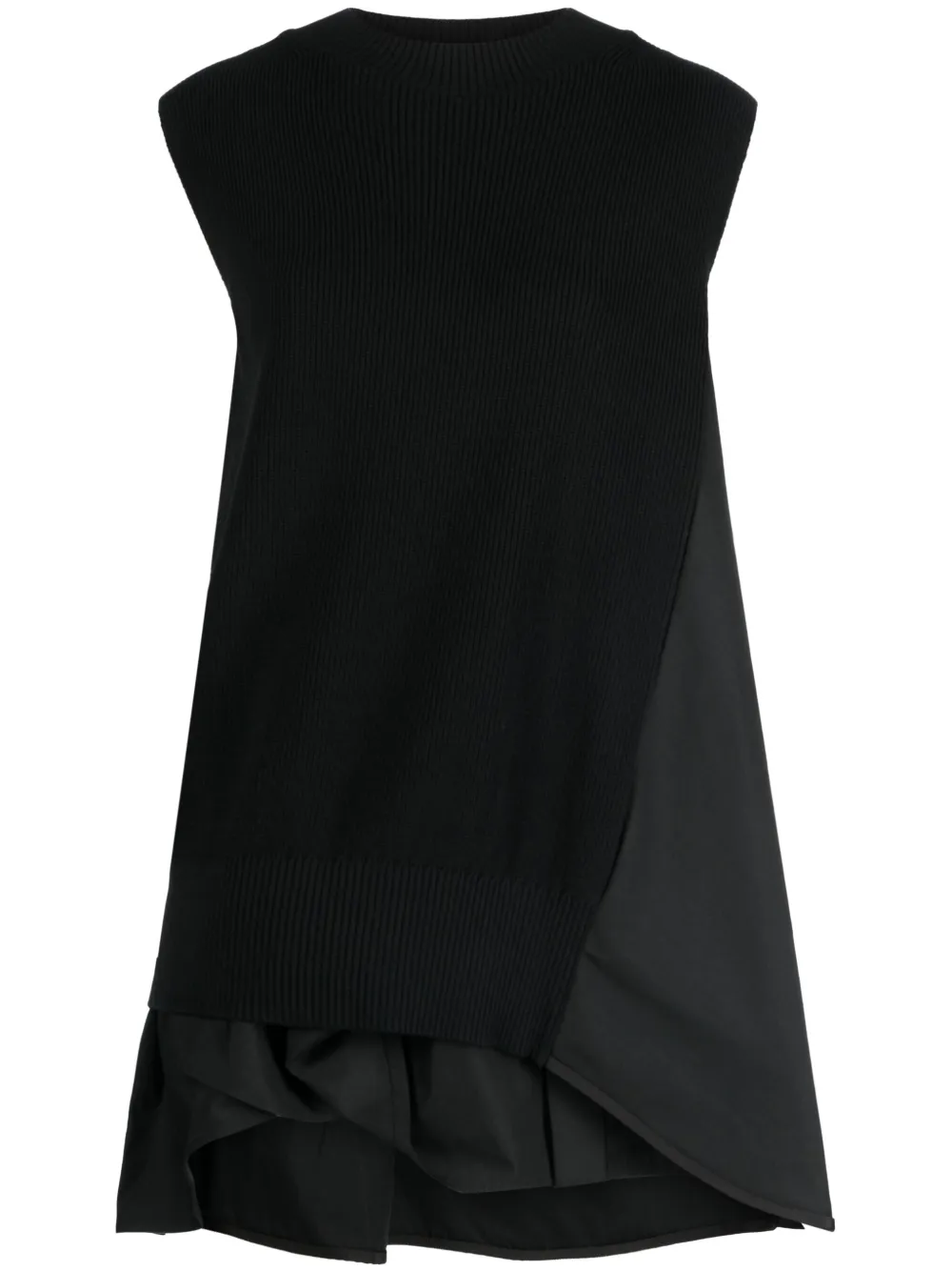 Sacai Asymmetrische jurk Zwart