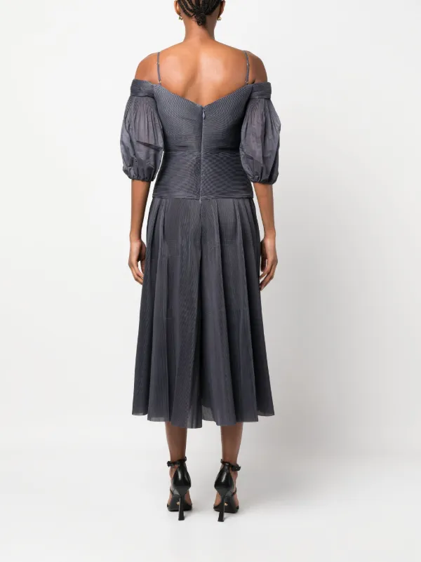 ZIMMERMANN オフショルダー ドレス | ブルー | FARFETCH JP