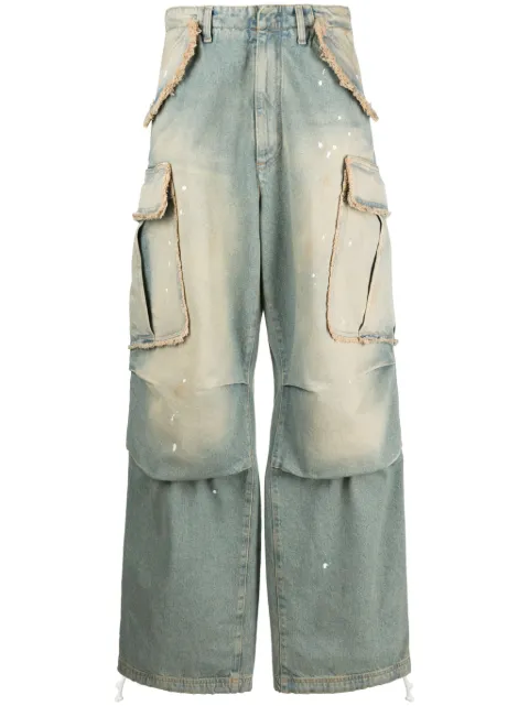 DARKPARK bleach-effect wide-leg cargo jeans