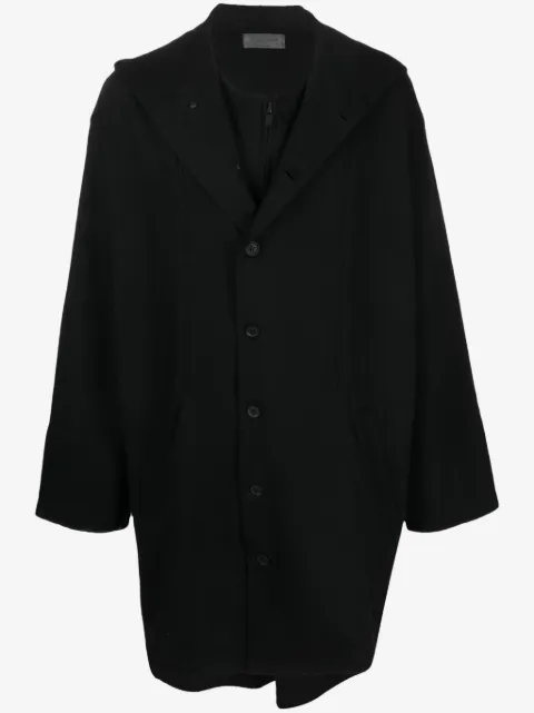 Yohji Yamamoto single-breasted hooded coat