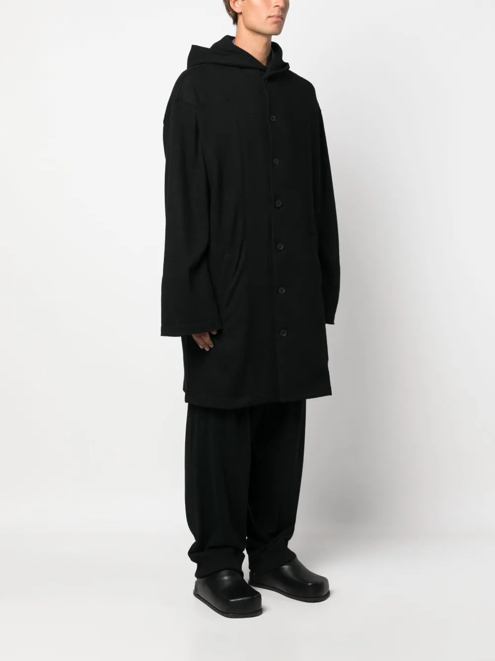Yohji Yamamoto Jas met enkele rij knopen Zwart