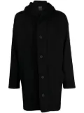 Yohji Yamamoto long-sleeved hooded single-breasted coat - Black