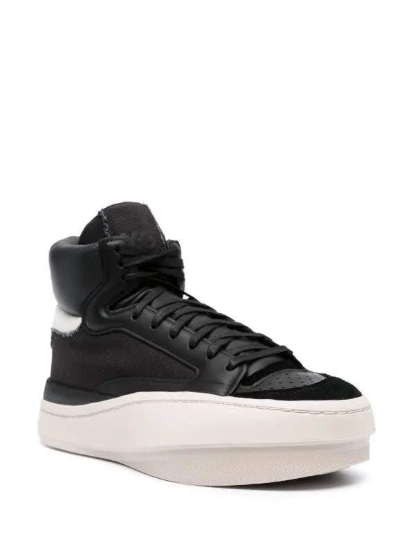 Y-3 Centennial レザースニーカー | ブラック | FARFETCH JP