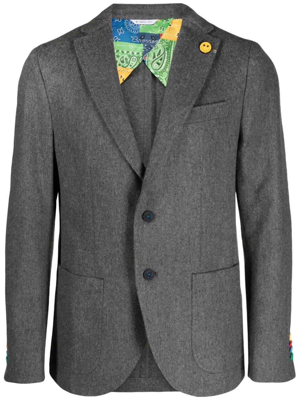 Manuel Ritz Blazer met enkele rij knopen Grijs