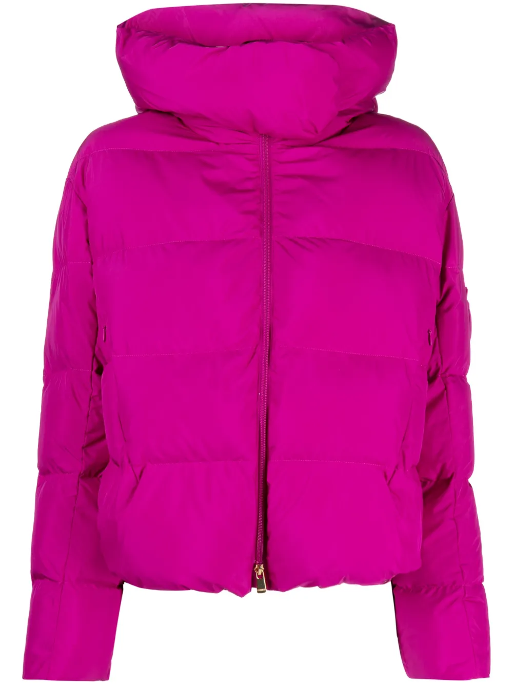 Pinko Logo-patch Padded Jacket In Purple