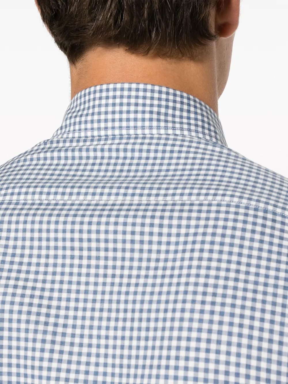 Canali Geruit overhemd Blauw