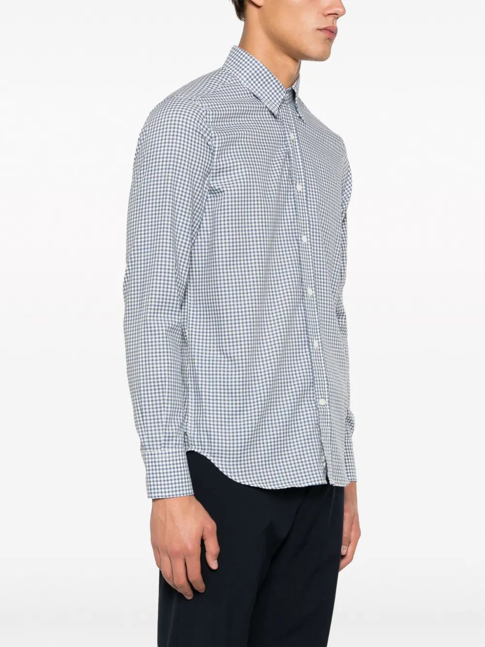 Canali Geruit overhemd Blauw