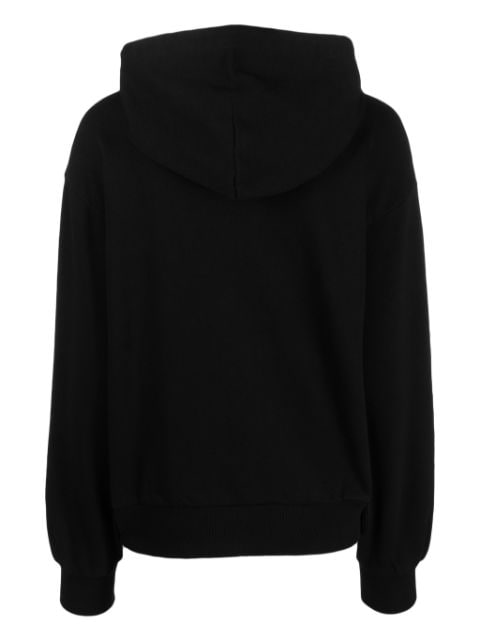 logo-embroidered zip-up hoodie