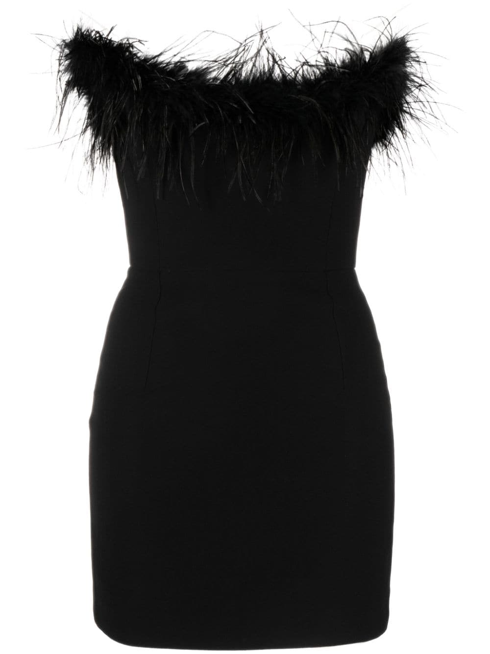 The New Arrivals Ilkyaz Ozel Mini-jurk met veren Zwart