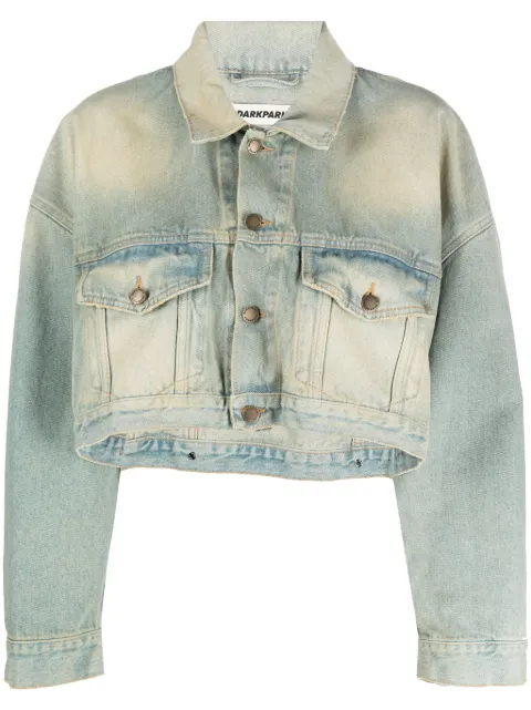 DARKPARK bleach-effect cropped denim jacket