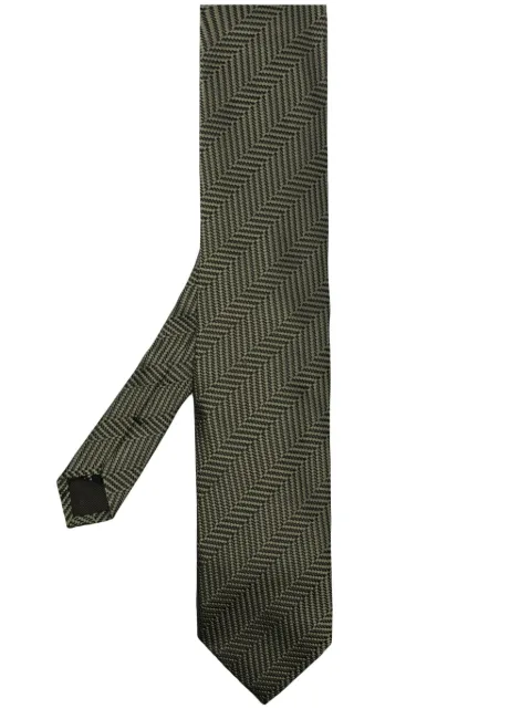 TOM FORD chevron-jacquard silk tie
