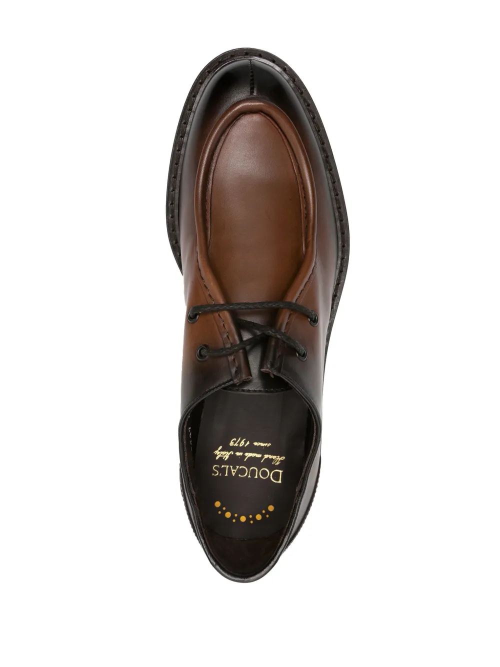 Doucal's Ombré-effect Leather Boat Shoes In Brown