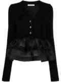 Cecilie Bahnsen ruffle-hem button-up jumper - Black