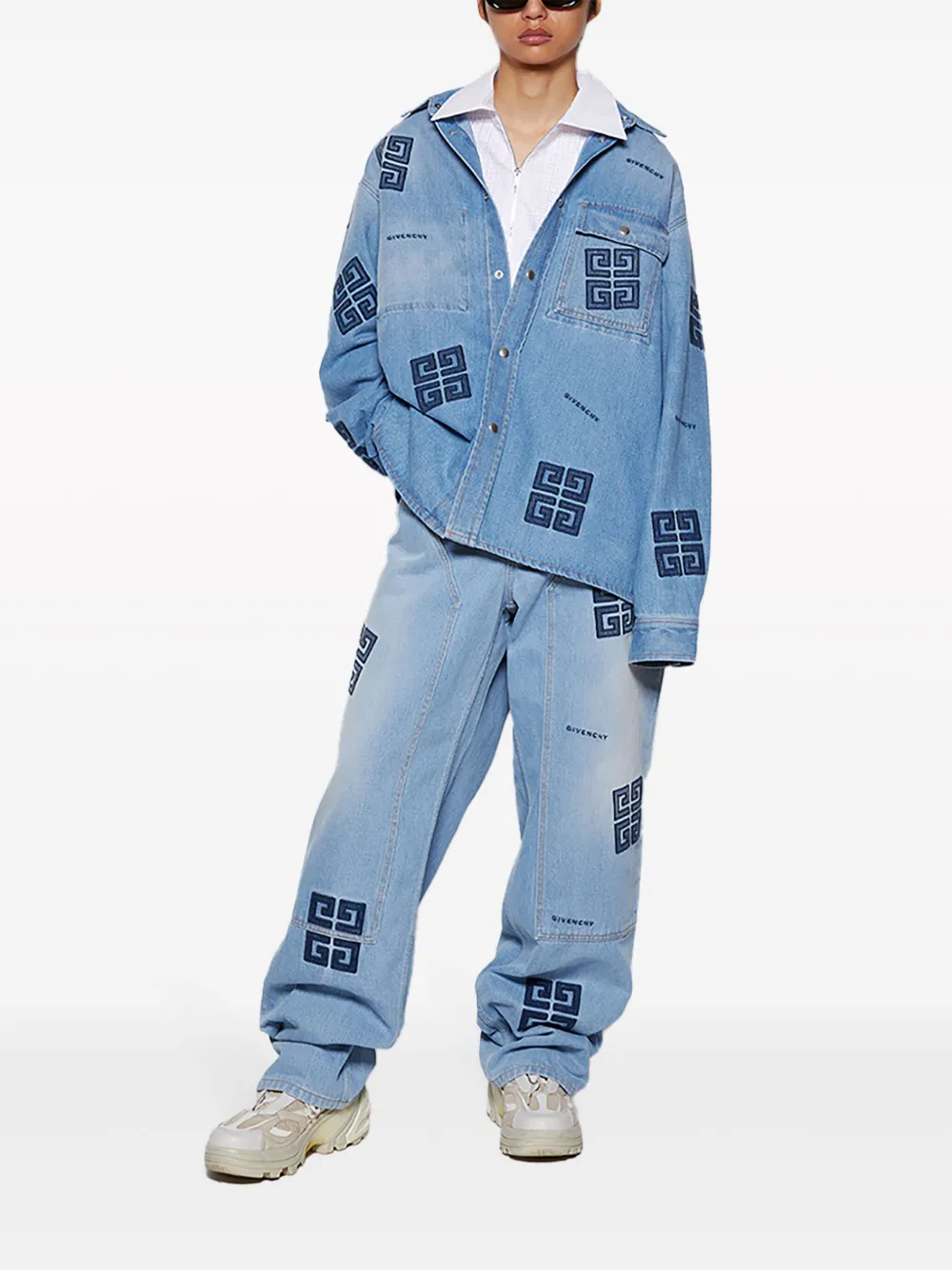 Givenchy signature 4G-motif high-waisted jeans | Wide Leg Pants | Image 2