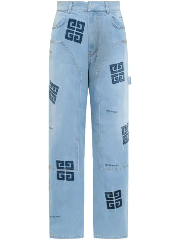 Givenchy Signature 4G-motif high-waisted Jeans Blue