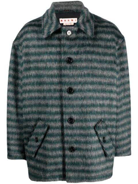 Marni single-breasted striped coat