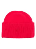 Patou logo-patch cashmere beanie - Pink