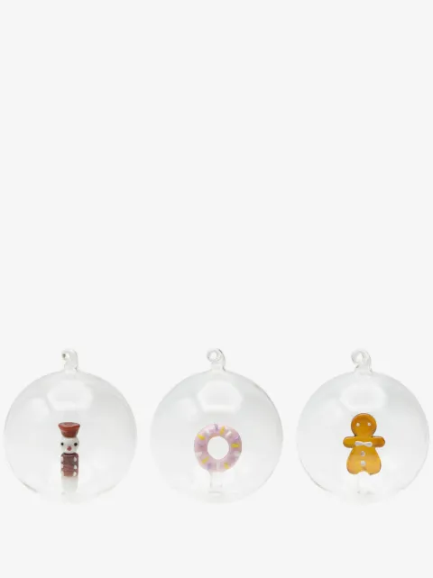 CU I SEEYOU Christmas 3D-detailing glass baubles (set of three)