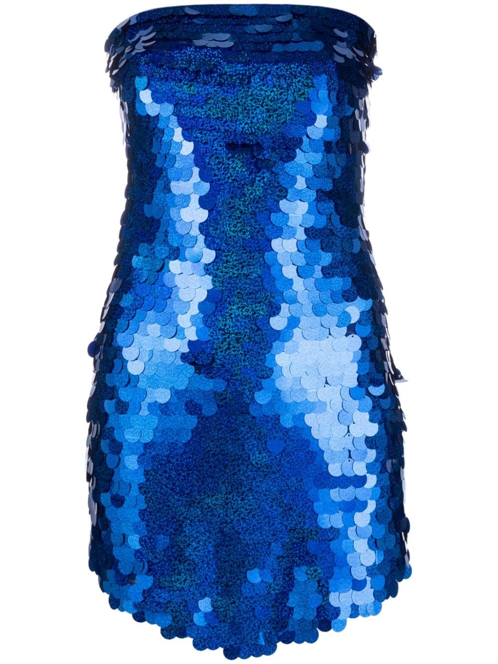 The New Arrivals Ilkyaz Ozel Strapless Sequinned Minidress In Blue