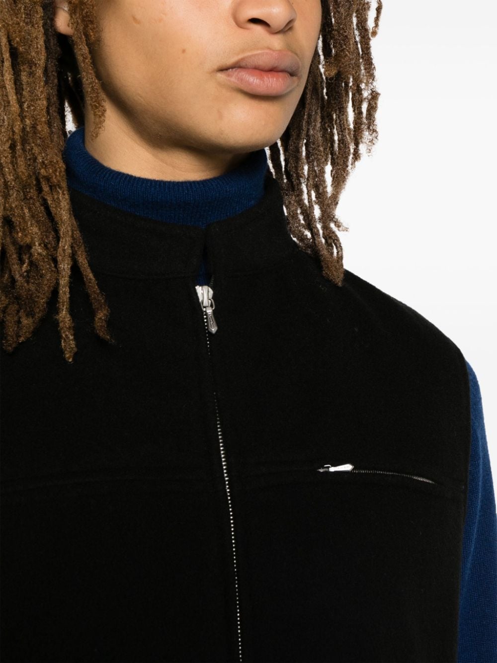 Shop Auralee Mosser Wool-blend Vest In Black