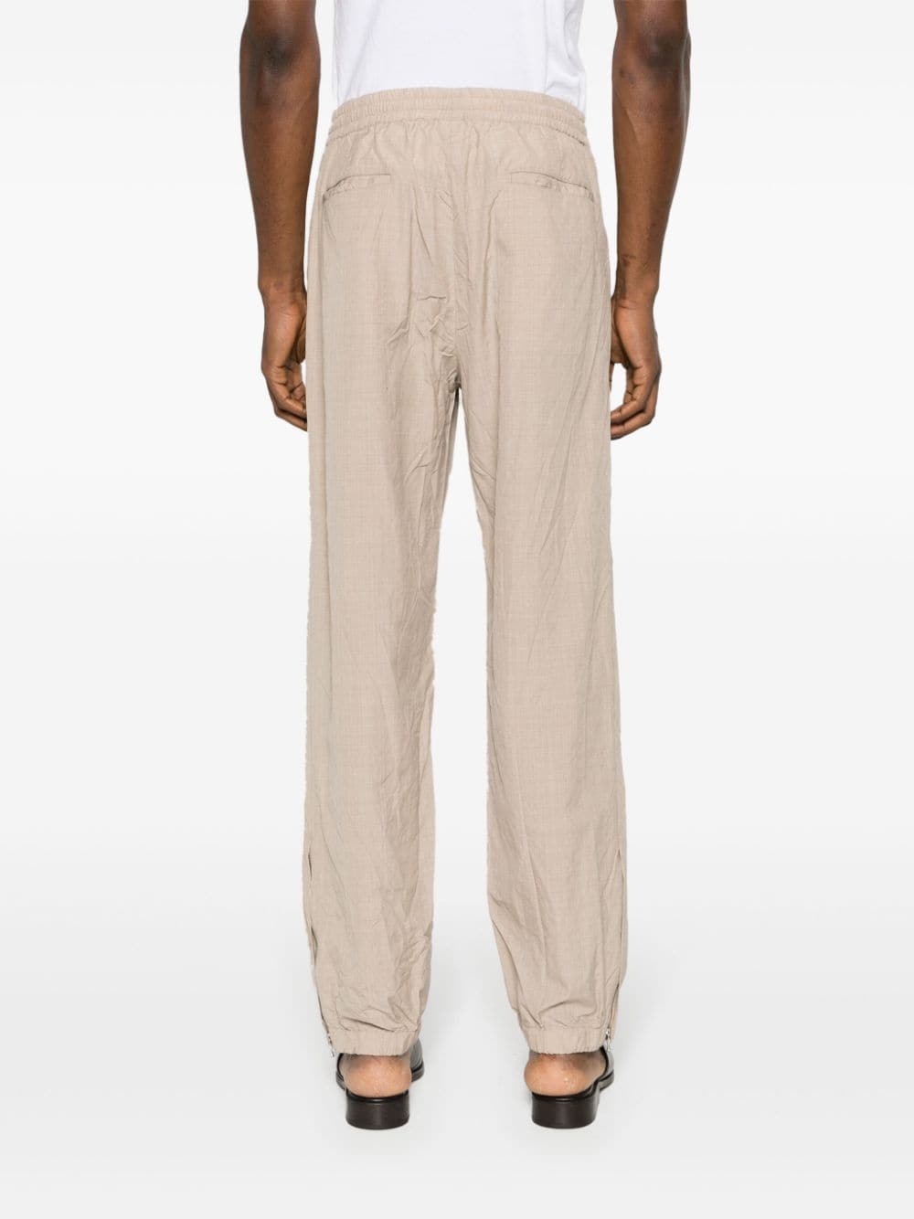 Shop Auralee Tapered-leg Wool Trousers In Neutrals