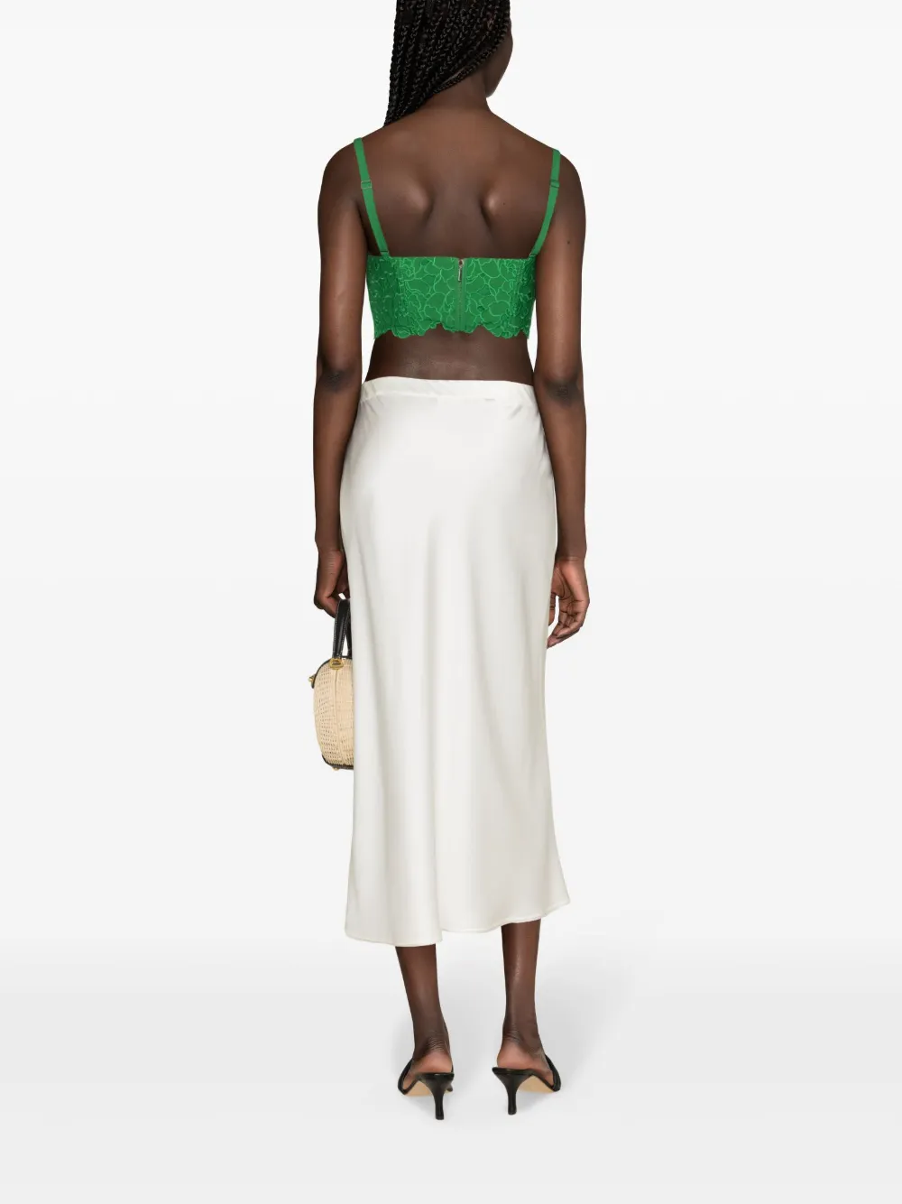 ERDEM Bralette met geborduurd logo Groen