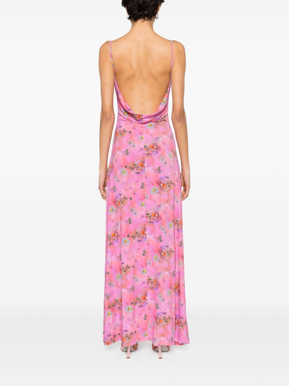 Shop Margherita Maccapani Ita Floral-print Maxi Dress In Pink