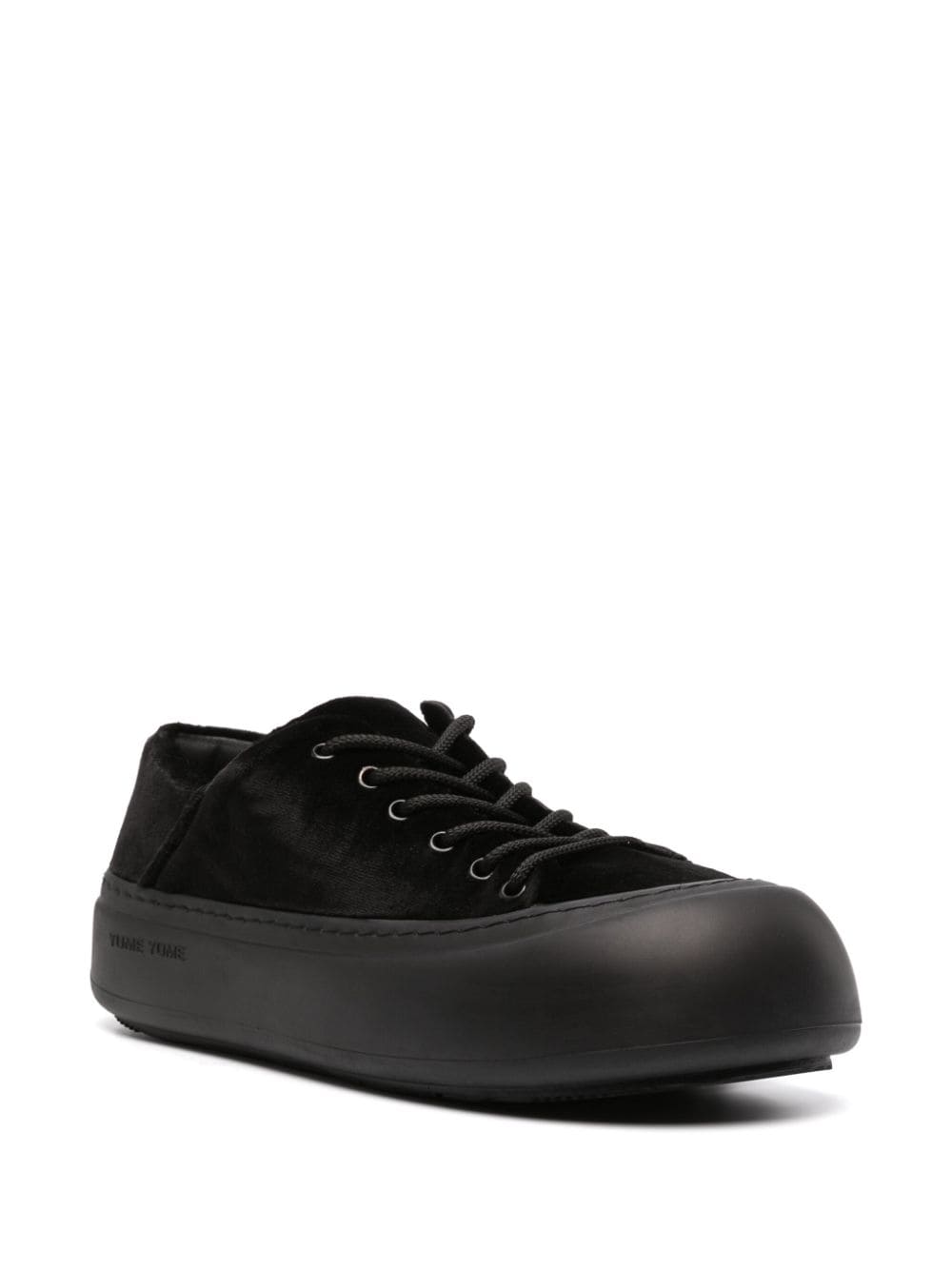 Shop Yume Yume Goofy Velvet Sneakers In Black