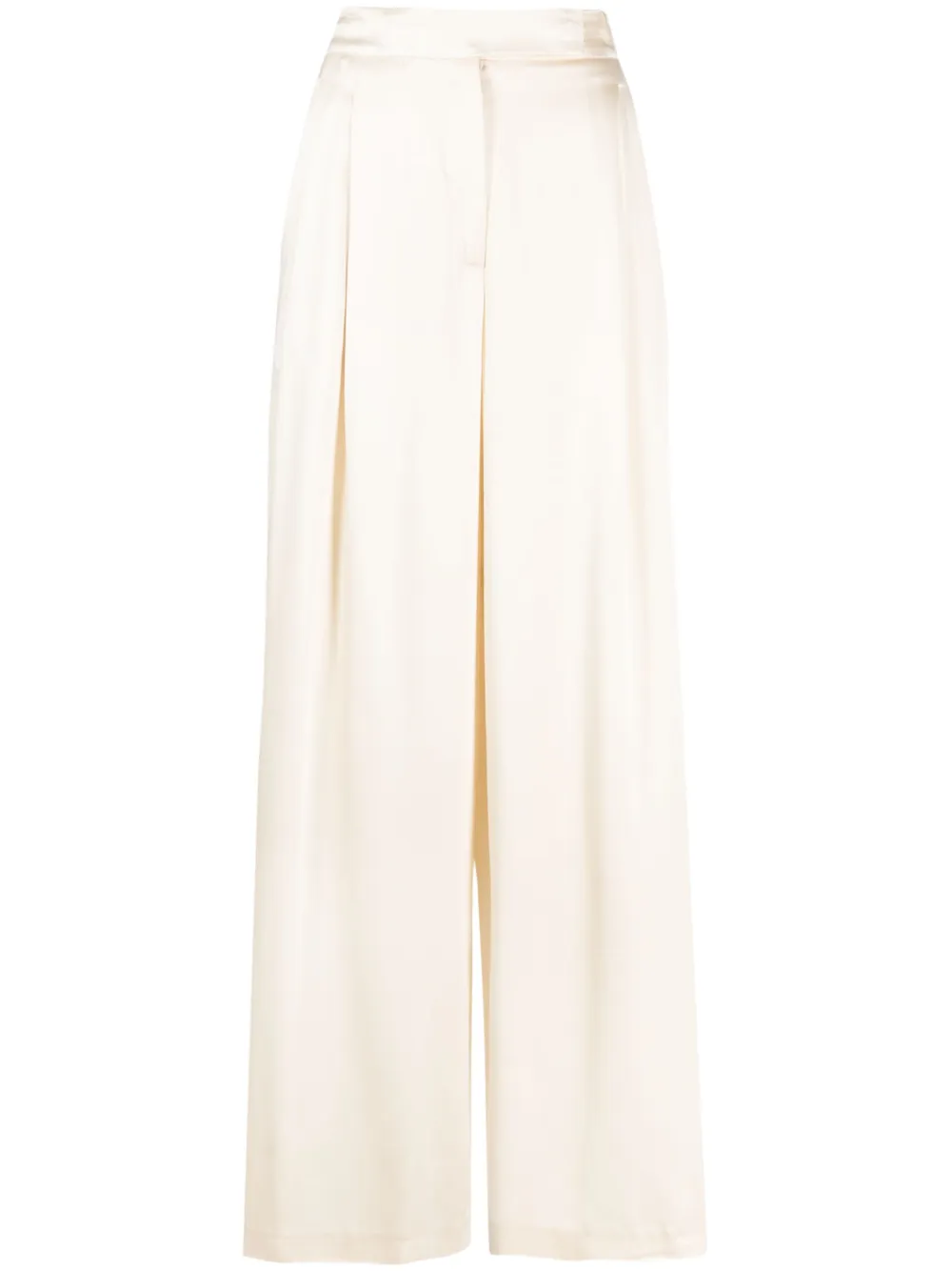 Semicouture Plooibroek met wijde pijpen Beige