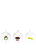 CU I SEEYOU Christmas 3D-detailing glass baubles (set of three) - Neutrals