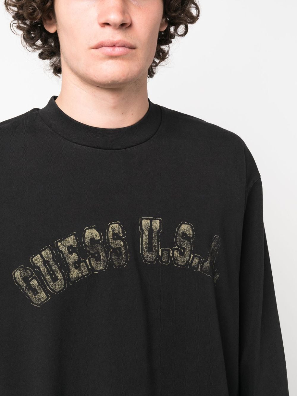 GUESS USA Sweater met logoprint Zwart