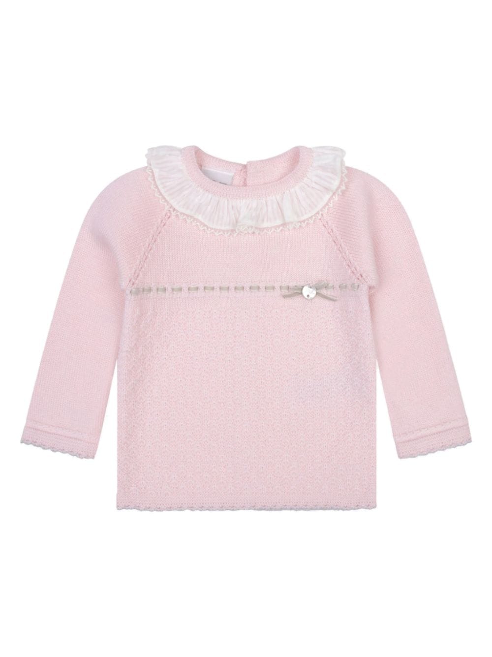Shop Paz Rodriguez Bow-detail Wool Jumper In Pink